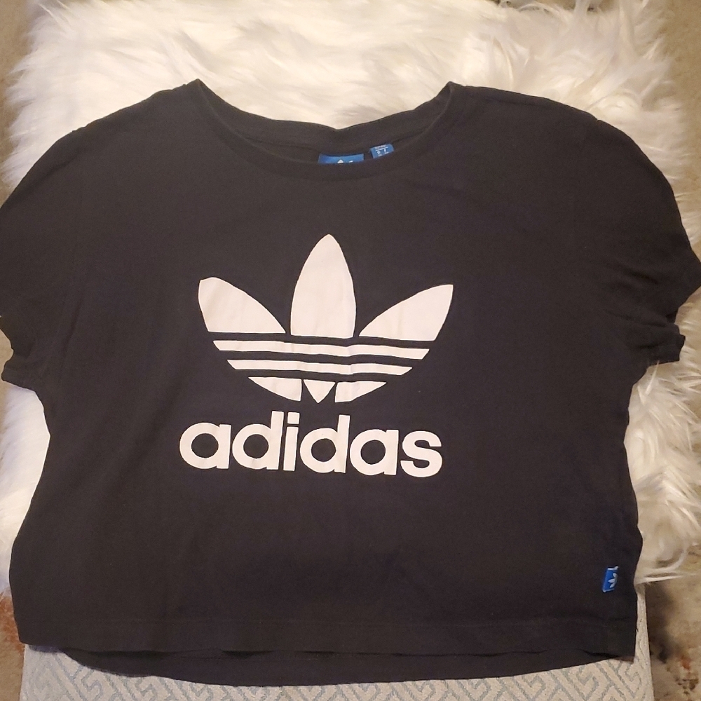Adidas Black Shirt with Blue Tag